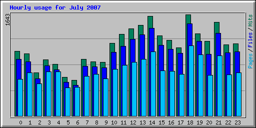 Hourly usage for July 2007