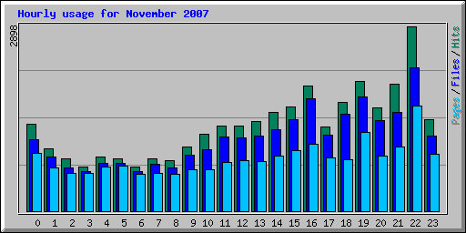 Hourly usage for November 2007