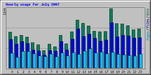 Hourly usage for July 2007