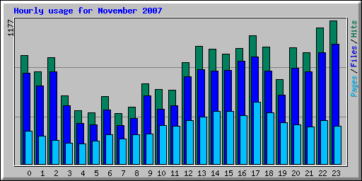 Hourly usage for November 2007