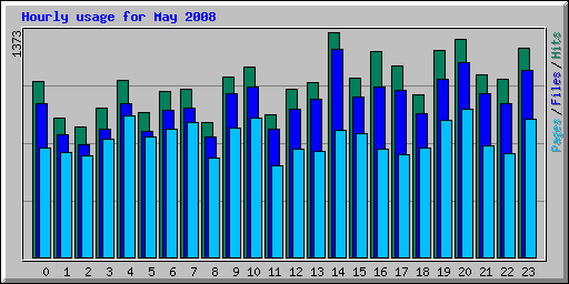 Hourly usage for May 2008