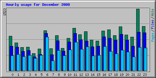 Hourly usage for December 2008