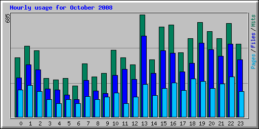 Hourly usage for October 2008