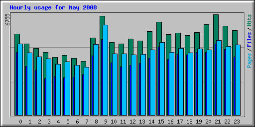 Hourly usage for May 2008