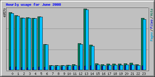 Hourly usage for June 2008