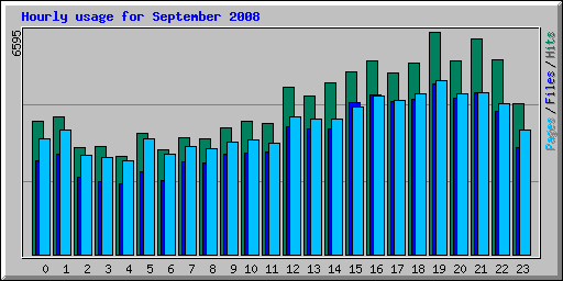 Hourly usage for September 2008