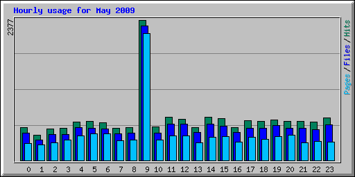 Hourly usage for May 2009