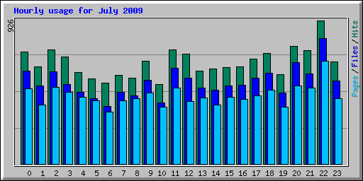 Hourly usage for July 2009
