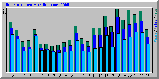 Hourly usage for October 2009