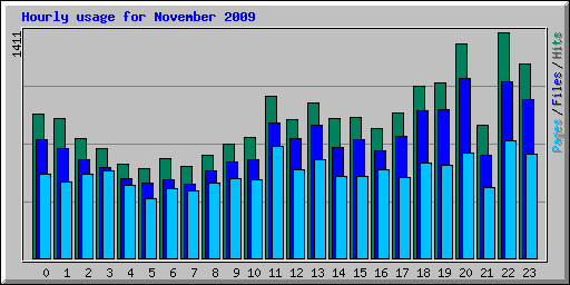 Hourly usage for November 2009