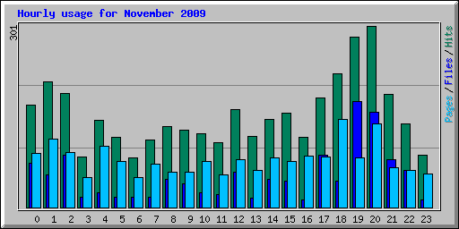 Hourly usage for November 2009