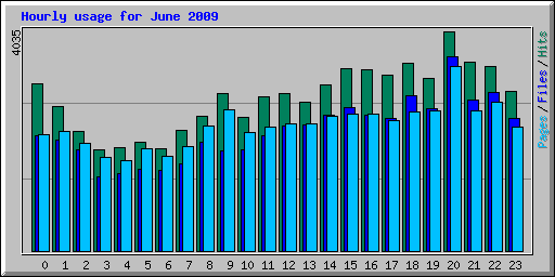 Hourly usage for June 2009