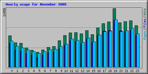Hourly usage for November 2009