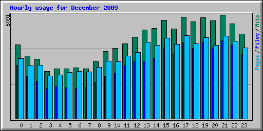 Hourly usage for December 2009