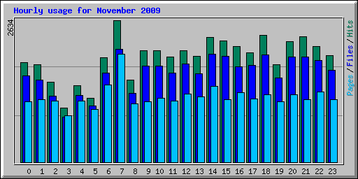 Hourly usage for November 2009