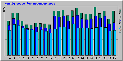 Hourly usage for December 2009