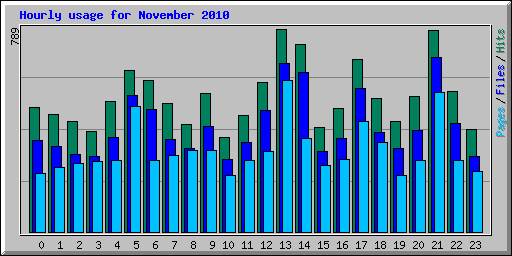 Hourly usage for November 2010