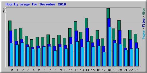 Hourly usage for December 2010