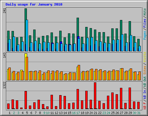 Daily usage for January 2010