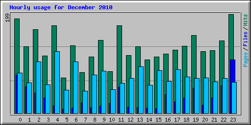 Hourly usage for December 2010
