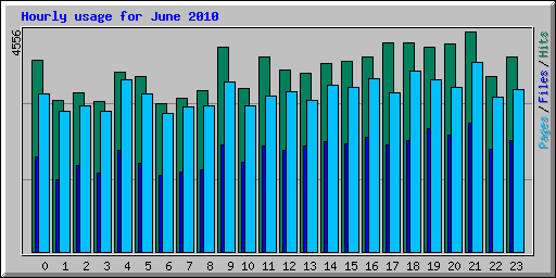Hourly usage for June 2010