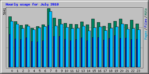 Hourly usage for July 2010