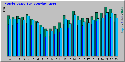 Hourly usage for December 2010