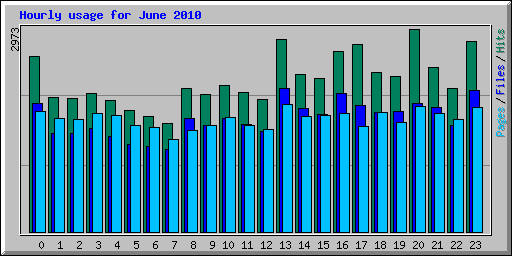 Hourly usage for June 2010