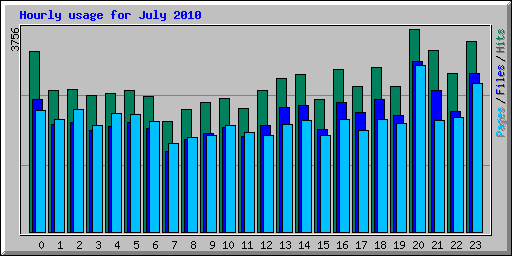 Hourly usage for July 2010