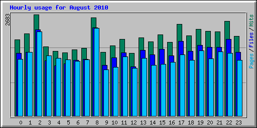 Hourly usage for August 2010