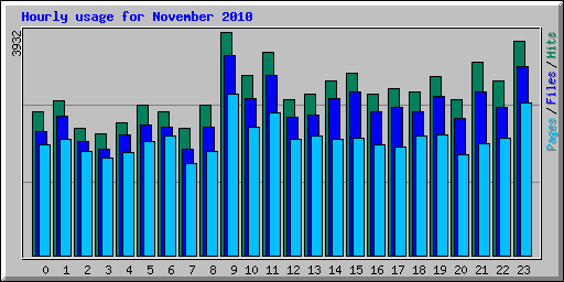 Hourly usage for November 2010