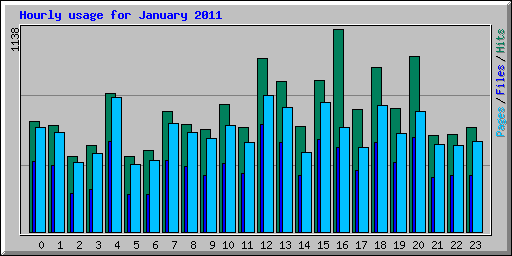 Hourly usage for January 2011