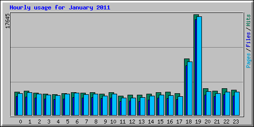Hourly usage for January 2011