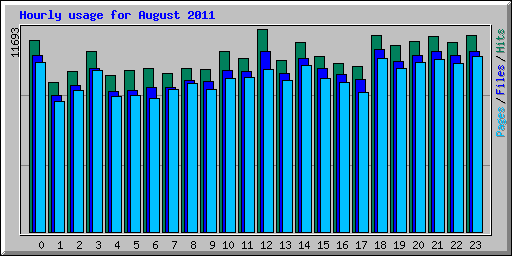 Hourly usage for August 2011