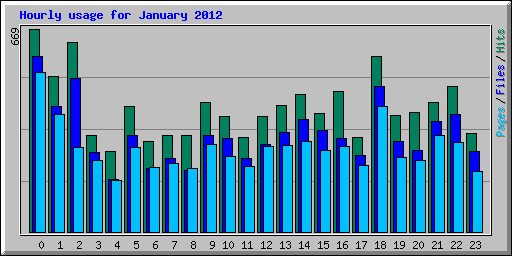 Hourly usage for January 2012