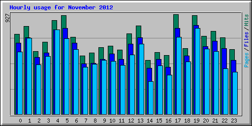 Hourly usage for November 2012