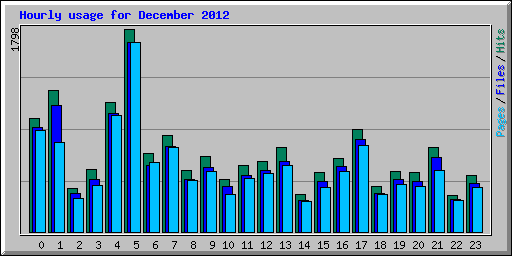 Hourly usage for December 2012