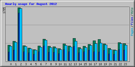 Hourly usage for August 2012