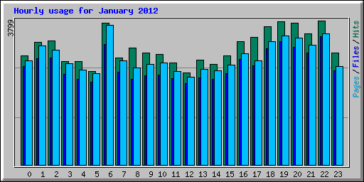 Hourly usage for January 2012