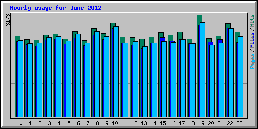 Hourly usage for June 2012