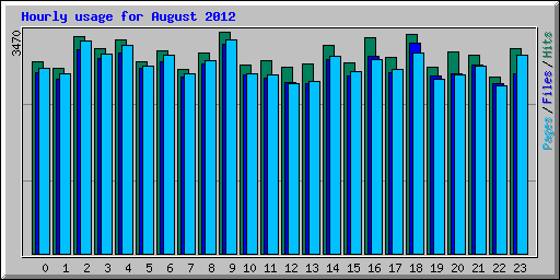 Hourly usage for August 2012