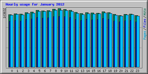 Hourly usage for January 2012