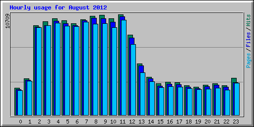 Hourly usage for August 2012