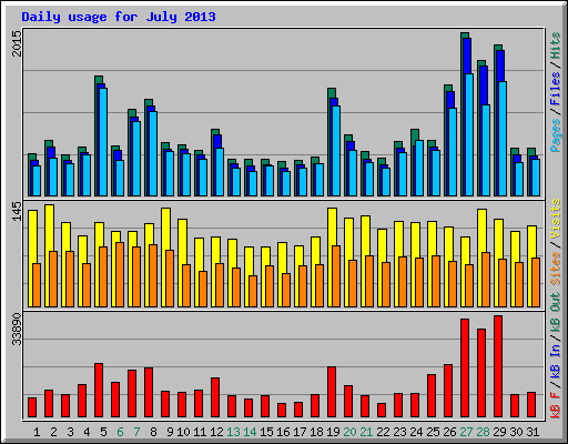 Daily usage for July 2013