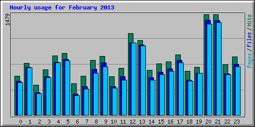 Hourly usage for February 2013