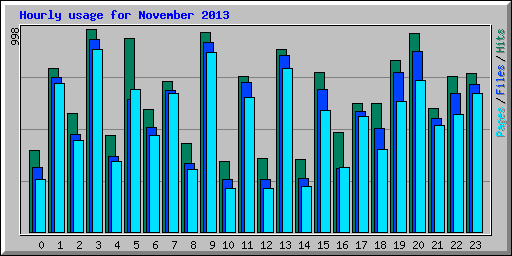 Hourly usage for November 2013