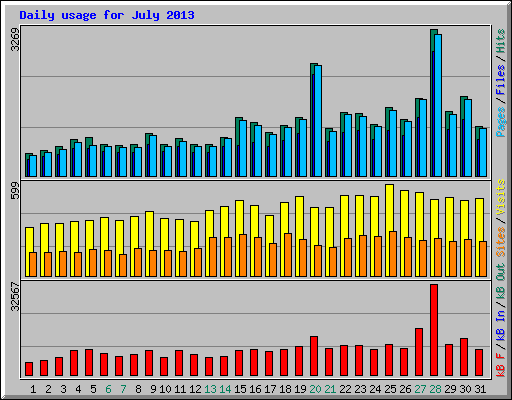 Daily usage for July 2013
