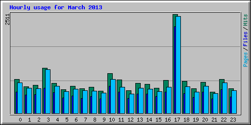 Hourly usage for March 2013