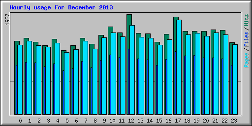 Hourly usage for December 2013
