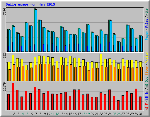 Daily usage for May 2013